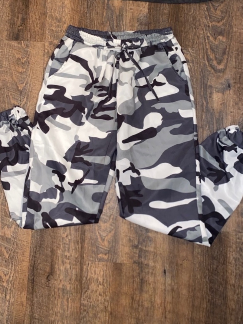Garage Women’s Camo Jogger Sweatpants Medium Grey and Black